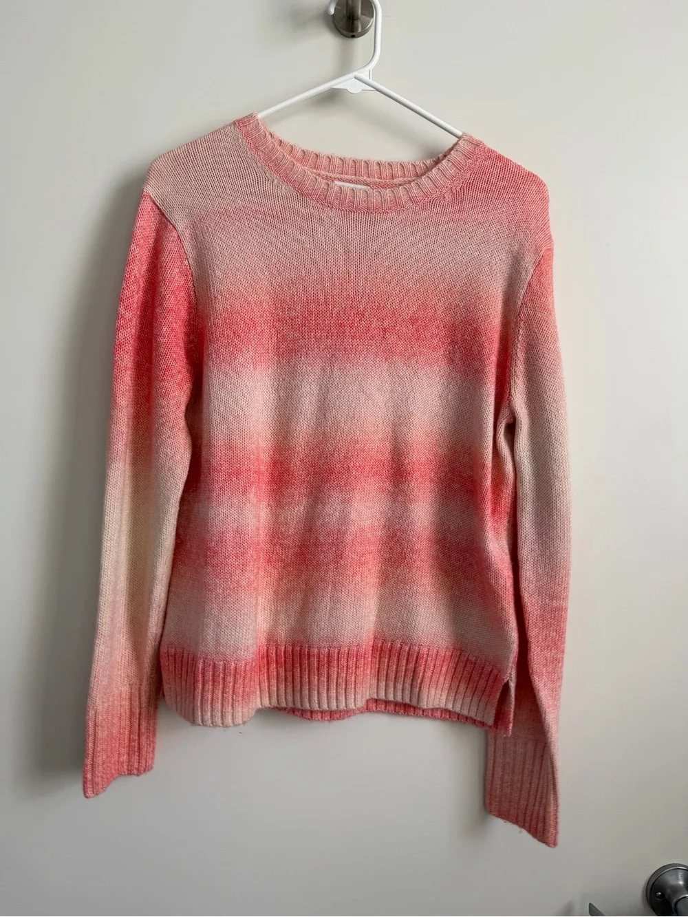 J. Crew Pink Ombre Crewneck Sweater